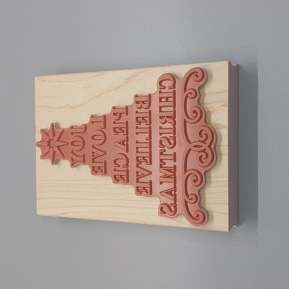 NWT Recollections Christmas Noel Wood Stamp - Picture 2 of 4